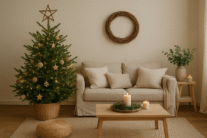 decoração de natal sustentável 2025 com materiais naturais e recicláveis