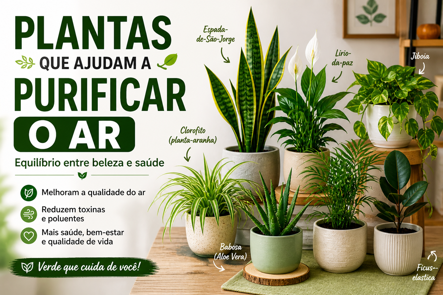 7 plantas que ajudam a purificar o ar