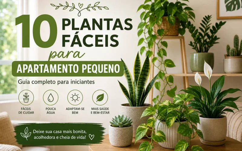 plantas fáceis para apartamento pequeno em ambiente interno